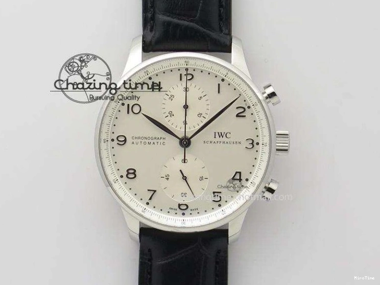 MIROTIME 0520 Elegant Portuguese IW371615 ZF 1:1 Best Edition SS Green Dial on Black Leather Strap A96355 V 7081